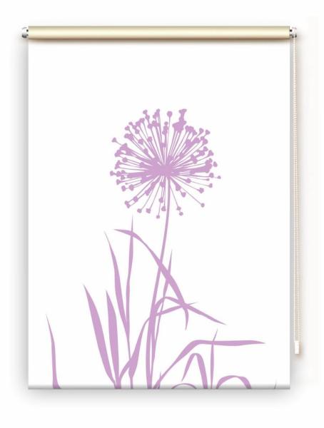 Rollo Allium 24 blanco flieder, Rollo, Motivrollo, Rollo mit Druck, Fotorollo, bedrucktes Rollo, Fensterrollo,verdunkelndes Rollo, Sonnenschutz Rollo